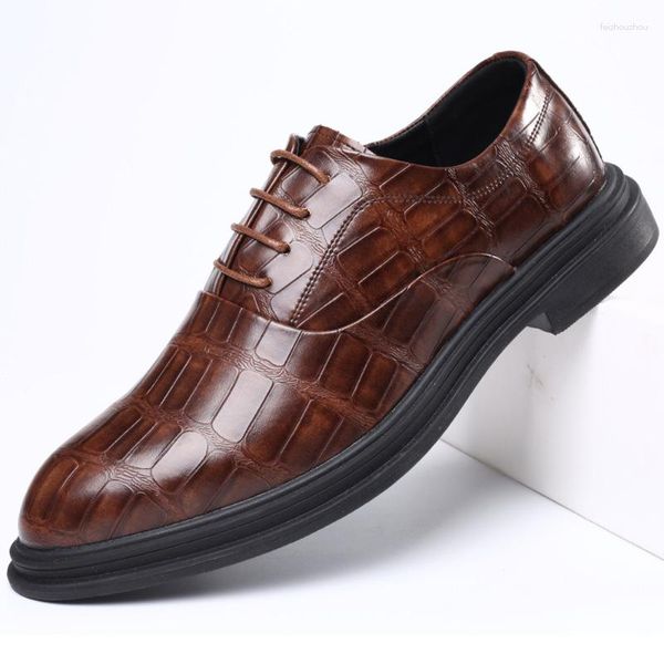 Chaussures habillées grande taille 38-48fait à la main pour hommes Oxford en cuir véritable imprimé crocodile pour hommes classiques d'affaires formels pour hommes