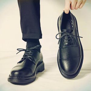 Chaussures habillées noir bleu marron vert hommes formels sociaux en cuir véritable bout rond Oxfords Original affaires mariage hommes