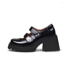 Zapatos de vestir Negro Clásico Elegante Plataforma gruesa Punta redonda 8 cm Tacones altos Oficina Uso diario Cómodo Conciso Mujeres HL445 MUYISEXI