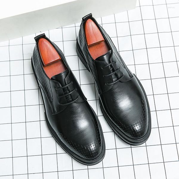 Zapatos de vestir Negro Clásico Wingtip Brogue Estilo Oxford Hombres Negocios Marrón Lace Up Boda Hombres Formal 38-46