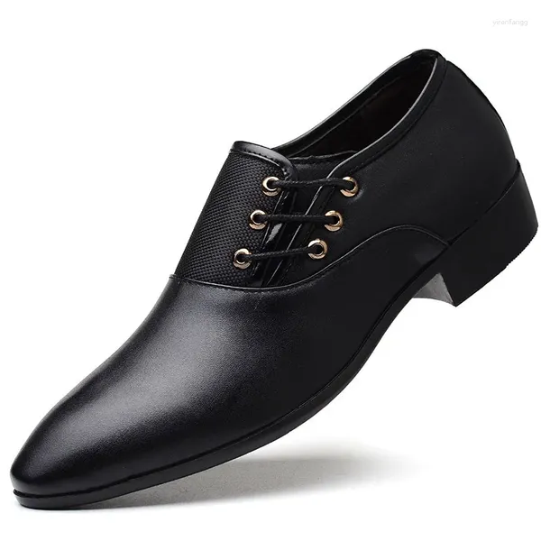 Chaussures habillées Noir Oxford Formel Pour Hommes 2023 Designer Mariage Derby Bureau Costume Sapato Masculino