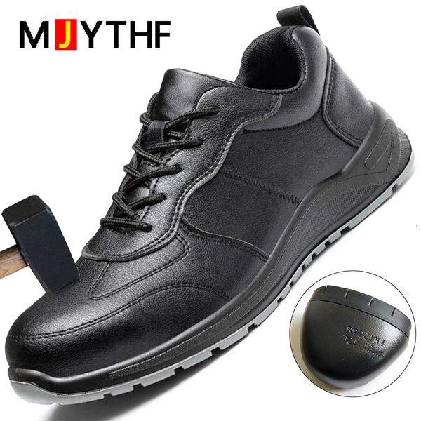 Chaussures habillées Noir Sécurité Hommes Acier Toe Travail Baskets Mâle Anticrevaison Indestructible Bottes De Sécurité Botte Étanche 230329