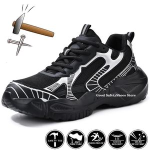 Chaussures habillées Black Work Sneakers Men Sport Sécurité Antistique Antismash Male Male Steel Toe Lightweight 231019