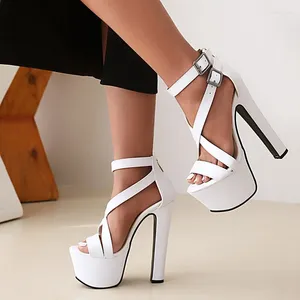 Chaussures habillées BLXQPYT 2024 POMMES PARTIE MARIAGE HEURS HEELS PEEP TOE CLUB SEXY SEXHERPHERPHOP PLATformE FEMMES SANDALES PLUS TIME 46 Q313