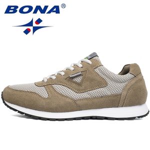 Geklede schoenen BONA Typische stijl Heren Running Lace Up Mesh Upper Sport Outdoor-activiteiten Atletische comfortabele sneakers 220829