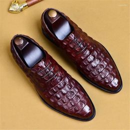 Doss Shoes Brand Full Grain Leather Business Men Retro Crocodile Designer Nature Oxford para el tamaño EU 38-46