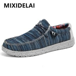 Chaussures habillées Marque Hommes Casual Mode Denim Toile Respirant Marche Plat En Plein Air Grande Taille Léger Mocassins Pour Hommes 231006