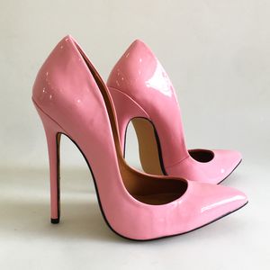 Dress Shoes Brand Office Hoge hakken Fetisjpomp Classic Business Big Size 48 Stilleto 8 10 13 15 cm Black Red Pink White 221130