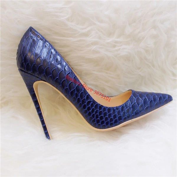 Spares de vestir marca Stilettos azul albaricoque serpiente mujer tacón alto 12 cm 10 cm 8 cm fiesta para bombas