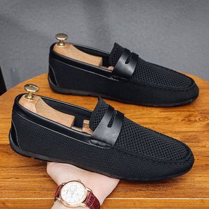 Chaussures habillées respirant maille hommes mocassins printemps 2023 mode bateau chaussures homme marque mocassins confortable conduire hommes décontracté 230823