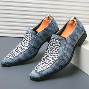 Zapatos de vestir Gran Bretaña Hombres de leopardo Patchwork de leopar