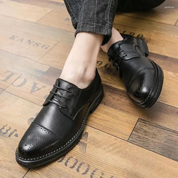 Chaussures habillées British British Formal Wear Men's Men's Twocheer Leather Social Oxford Classic