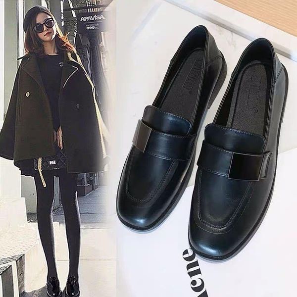 Zapatos de vestir británicos pequeños tacones de plataforma para mujeres de cuero sexy otoño 2022 retro de encaje de suela gruesa