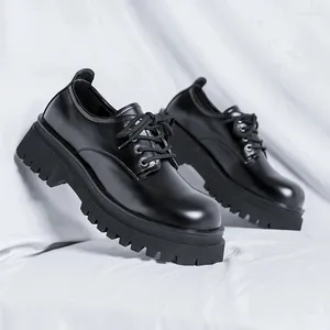 Geklede schoenen Britse stijl derby heren PU dikke zolen ronde neus zakelijk formeel klassiek comfort antislip werkkleding