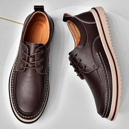 Chaussures habillées mocassins de style britannique décontractés pour hommes bout rond tendance tout-match confortable respirant porte printemps automne principale