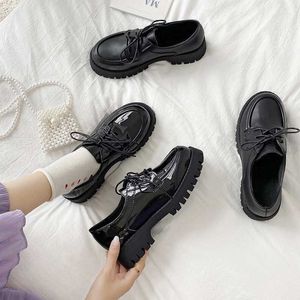 Chaussures habillées Style British Small Leather Shoes Winter's Winter's Plux Nouvelle version coréenne Pulvacieuse Mary Jane Jane Black Single JK