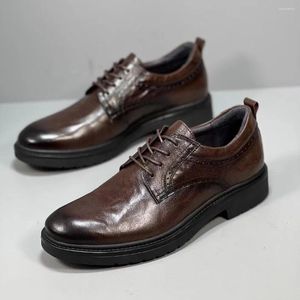 Chaussures habillées Brogues Homme Style britannique Bout rond Plus Taille Chaussure d'affaires pour hommes Bourgogne Réunion formelle Mariage 107-8120