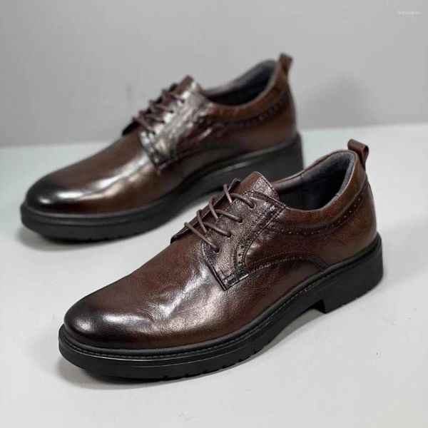 Zapatos de vestir Brogues Hombre Estilo británico Punta redonda Talla grande Zapato de negocios para hombre Borgoña Reunión formal Boda 107-8120