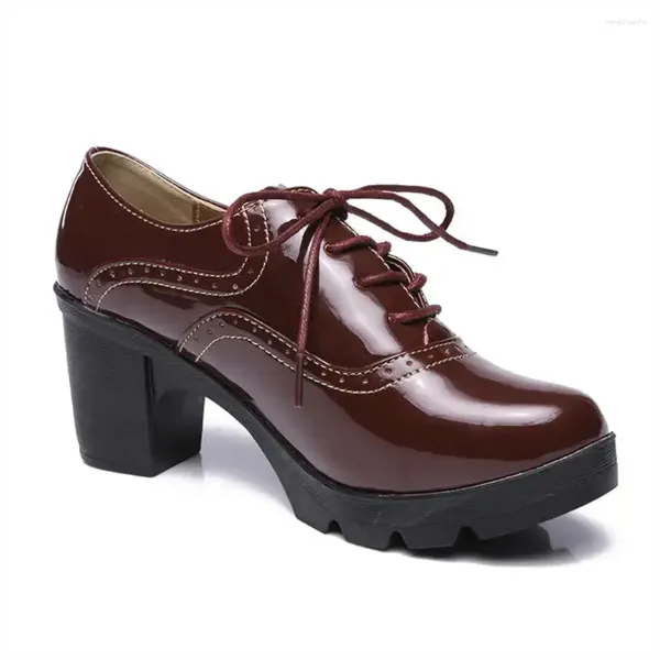 Zapatos de vestir Brogues Color nude Plataforma de tacón alto Mocasines para mujer Tacones para mujer Botas Zapatillas deportivas Auténticas