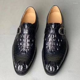 Dress Shoes Business Style Authentiek True Crocodile Skin Handgemaakte Heren Echte exotische alligator Lederen Buckle Riem mannetje