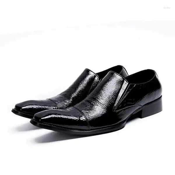 Robe chaussures Calzado Hombre noir affaires hommes mariage formel hommes sans lacet Oxford en cuir véritable décontracté respirant