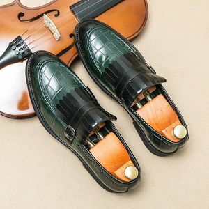 Chaussures habillées Casual Cuir Véritable Mocassins à fond souple Automne British One Pedal Peas Large