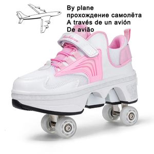 Chaussures habillées baskets décontractées marche patins à roulettes déformer Runaway quatre roues pour adultes hommes femmes unisexe enfant Parkour 231017