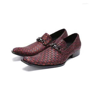 Zapatos de vestir Chaussure Homme Cuir Hombres Tejido italiano para mocasines puntiagudos Boda Oxford Lujo Transpirable Alta calidad