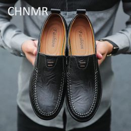 Chaussures habillées CHNMR-S Chaussures de grande taille pour hommes en cuir véritable Slip-on Produits tendances confortables noir Angleterre Style 231123