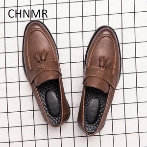 Chaussures habillées CHNMR-S Chaussures de mode pour hommes en cuir véritable Loisirs Confortables Slip-on Tendances Produits noir 231130