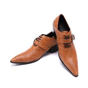 Robe chaussures Christia Bella Business Style hommes grande taille talon haut bout pointu boucle à lacets en cuir véritable Oxford 230901