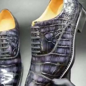 Chaussures habillées Chue Arrivée Hommes Mâle Crocodile Cuir Fromal Oxford avec Solessneaker