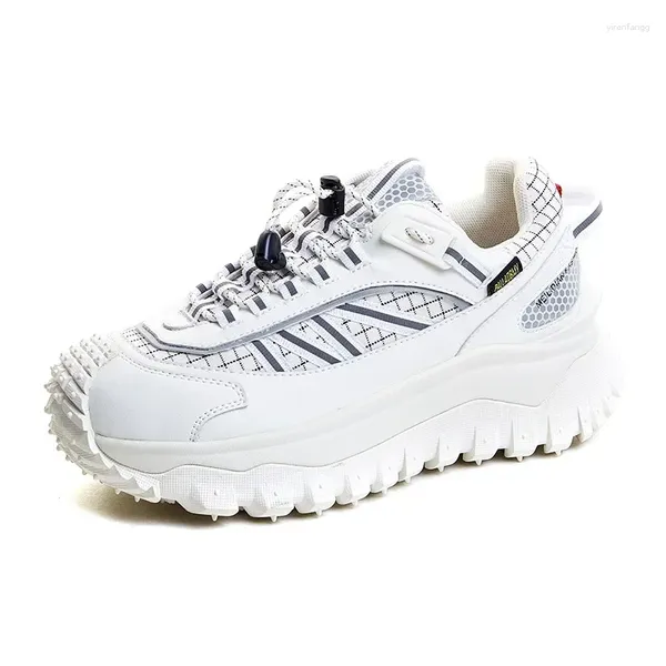 Chaussures de robe Chunky Sneaker Plus Taille 45 46 Hommes Femmes Chaussure de course Mode Casual Secondaire Cuir Mesh Hauteur Augmentée Plate-forme plate