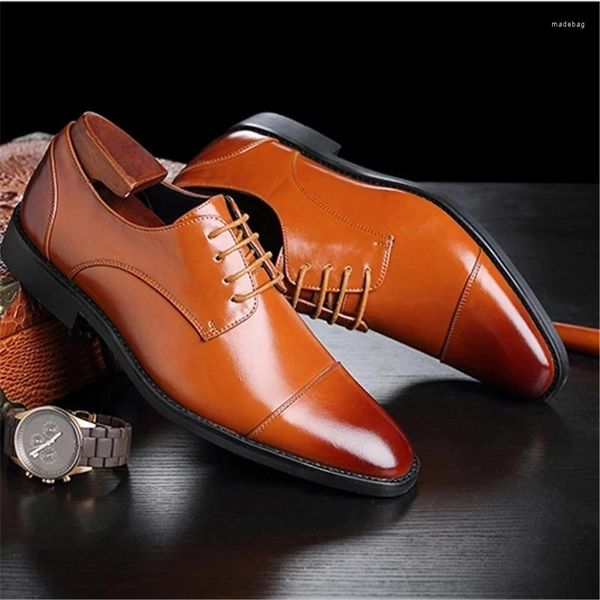 Chaussures habillées classiques rétro Derby en cuir lacet up mens Business Office Shoe Fashion Wedding Party Party Oxfords British Style