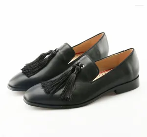 Zapatos de vestir hombres clásicos de cuero de cuero resbalón negro en mocasines zapatillas de oficina causal oxford boda sapato pisos sociales