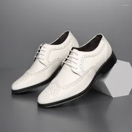 Robe chaussures classique blanc noir richelieu cuir plat pour hommes fête marié formel mariage bal Oxford Zapatos de Novio