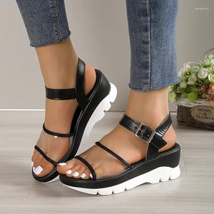 Chaussures habillées Clear PVC Corloge Sandales pour femmes Summer Summer Bottom Anti Slip Rome Sandalias Mujer Sangle de cheville