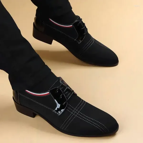 Zapatos de vestir Tela Superior Hombres Cuero Transpirable Traje de ocio británico Lona de negocios para hombres para