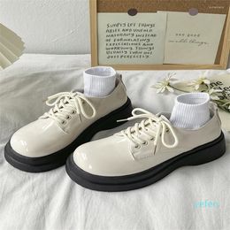 Kleidschuhe College-Stil Lackleder JK Uniform Loli für Frauen Frühling 2023 runde Spitze