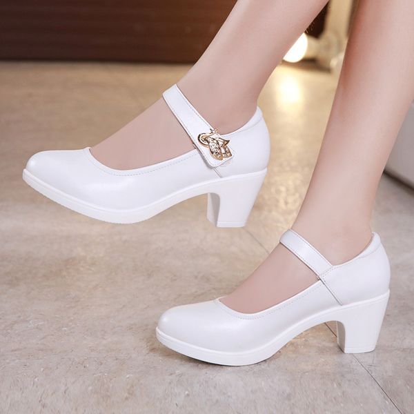 Robe chaussures Comemore noir blanc élégant talon moyen dames mariage mariée chaussures à talons hauts femmes pompes petite taille 33 43 Tacones Mujer 230413