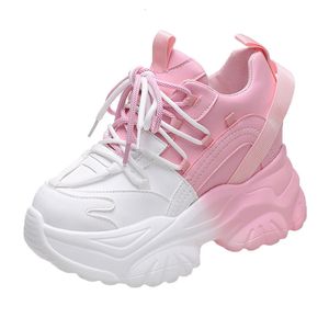 Geklede schoenen Comemore Dames Hoge Platform Chunky Sneakers Damesmode Dames Sportschoenen Roze Wit Sport Sneaker Tennis Elegant 34 230215