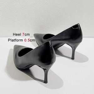 Nette schoenen Comfortabele zachte zool Career Work Hoge hakken 9 cm Dunne hak Veelzijdig Enkel Kantoor Damesstijl Pumps Zwart Microvezel H24032501