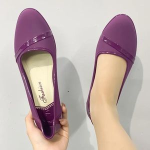 Chaussures habillées Cresfimix Sapatos Femininas femmes mignon bout rond violet talon haut imperméable pluie dame mode confort noir A628