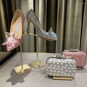 Chaussures habill￩es Crystal Wedding Femme Host Two Wear French Bridal Bridesmaid High Heels Stietto Pumps