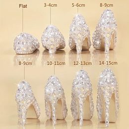 Robe chaussures cristal chaussure de mariage grande taille super haut talon rond bout rond femmes pompes avec plate-forme pour fête banquet demoiselle d'honneur mariée