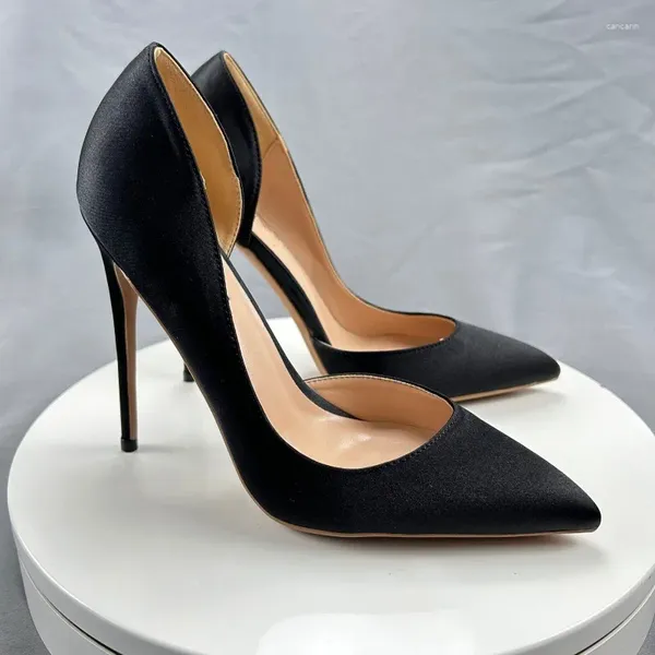 Chaussures habillées d'Orsay Two-once Black Stain Women Pumps Point Point High Heels Party Fashion 2024 Office Lady Taille 33-45