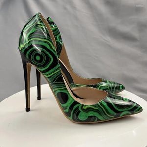 Chaussures habillées d'Orsay Two-pièces Green Vert Super High Heels Party Sexy Ladies Brand Design pointu de grande taille Femmes
