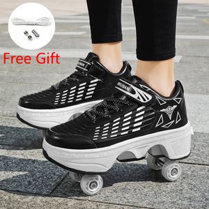 Chaussures habillées Déformation Patins à roulettes Femmes Hommes Parkour Skate Chaussures Enfant Adulte Baskets Enfants Chaussures Unisexe 4 Roues Running Sport Chaussures 230222