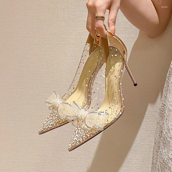 Zapatos de vestir Diseño Sensacional Boda para mujer Primavera / Verano Rhinestone Transparente Dama de honor Puntiagudo Tacón fino