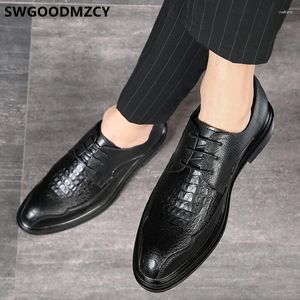 Dress Shoes Designer Men Classic Italian Crocodile Office Coiffeur Cuero formal para buena buena